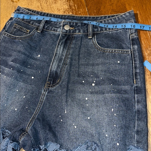 Micas Unique Floral Lace Overlay Denim Jeans NWT - Picture 6 of 13